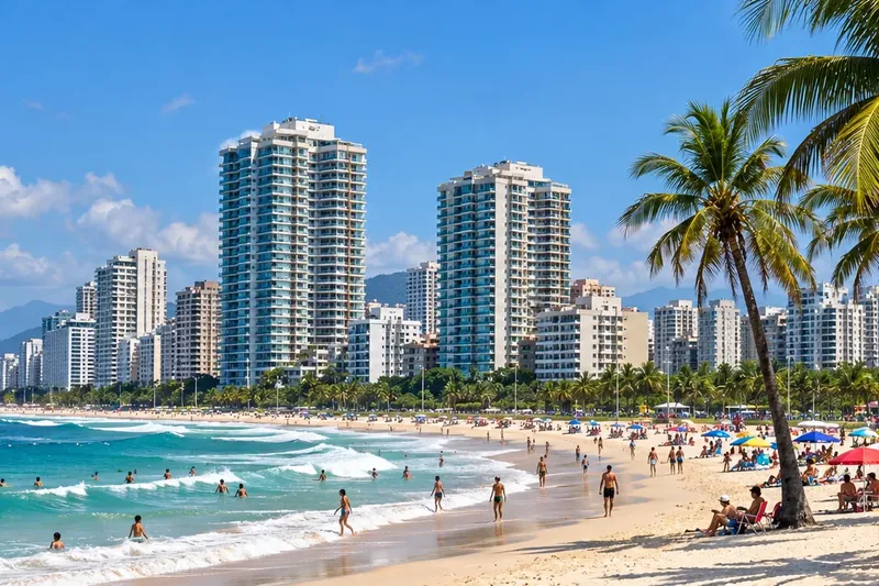Barra da Tijuca beach and high-rise buildings in Rio de Janeiro